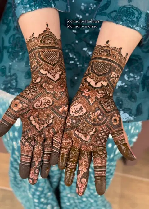 bridal pakistani jaal front hand mehndi design