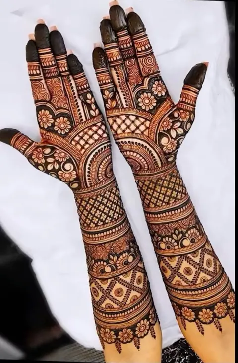 bridal indian arm mehndi design