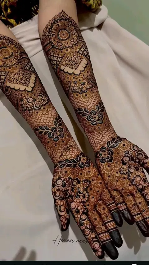 arabic bridal flower full hand mehndi design