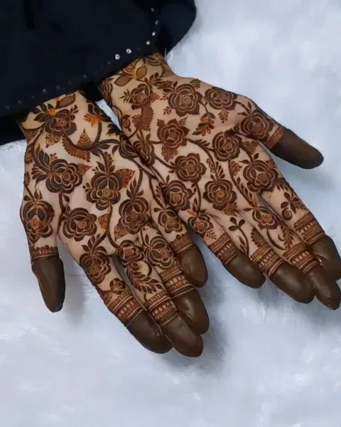 dubai stylish circle back hand mehndi design
