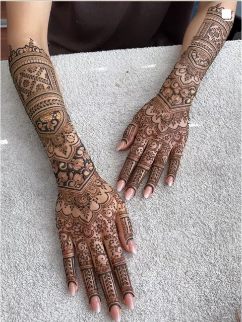 bridal indian jaal back hand mehndi design