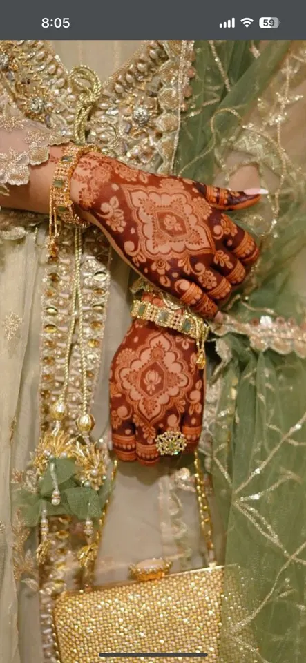 bridal pakistani heart arm mehndi design
