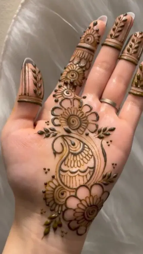 arabic simple bel front hand mehndi design