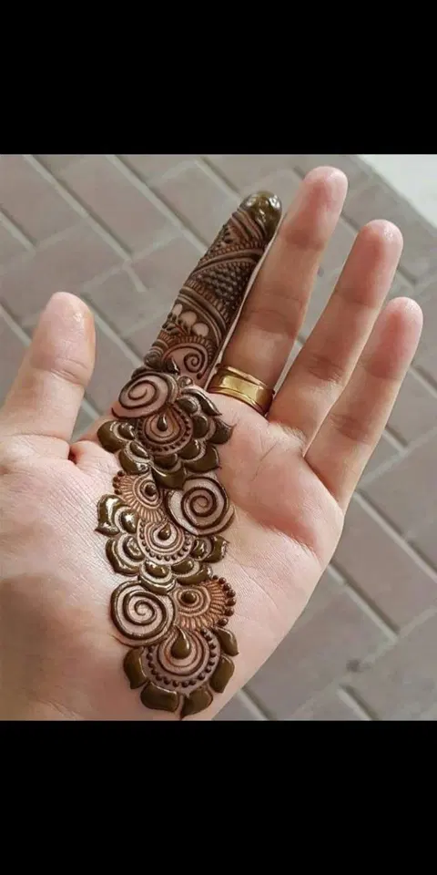 arabic simple bel finger mehndi design
