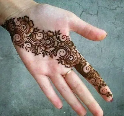 arabic simple bel front hand mehndi design