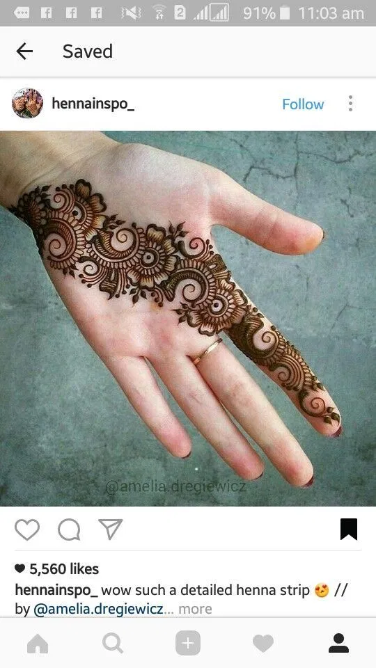 Arabic Simple Finger Mehndi Design with Bel and Gol Tikki (2)