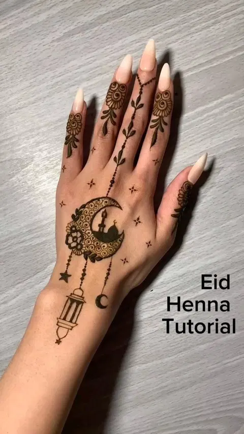 arabic simple jaal back hand mehndi design