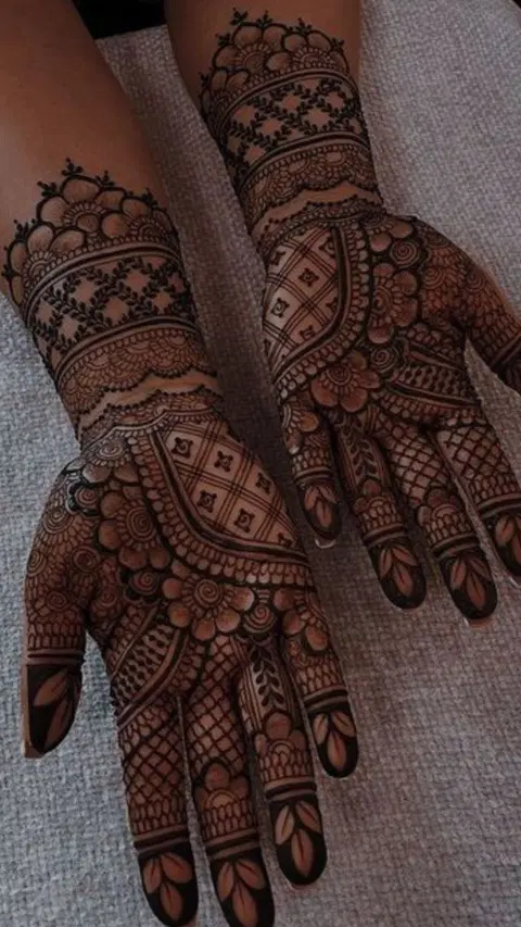 bridal indian front hand mehndi design