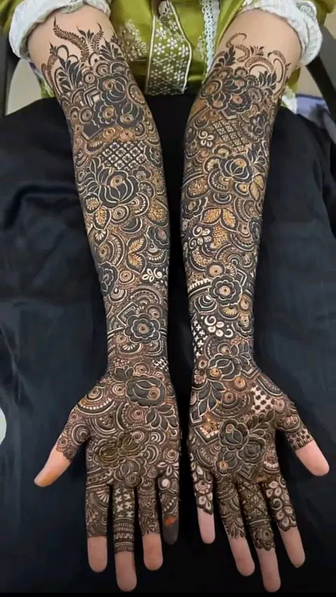 bridal dubai circle full hand mehndi design