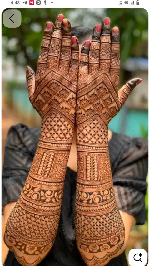 bridal indian figure back hand mehndi design