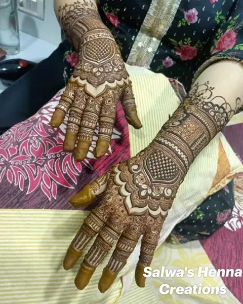 bridal pakistani figure back hand mehndi design