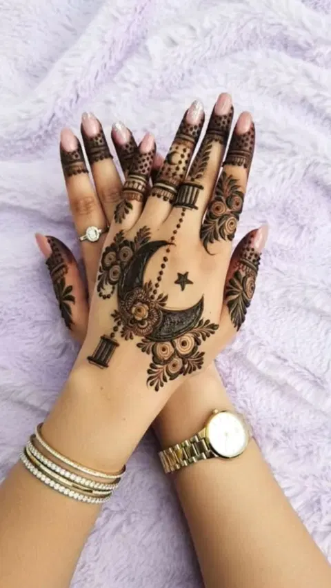 arabic simple flower back hand mehndi design