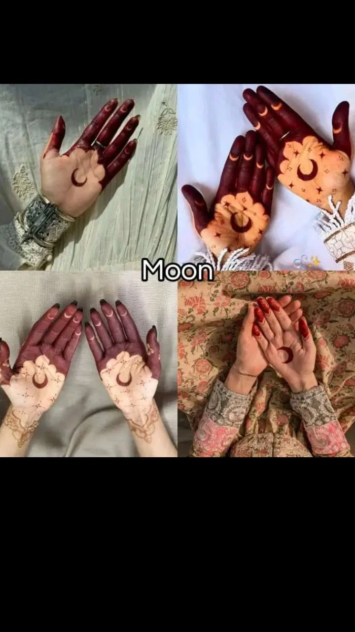 Simple Back Hand Mehndi Design with Moon (4)