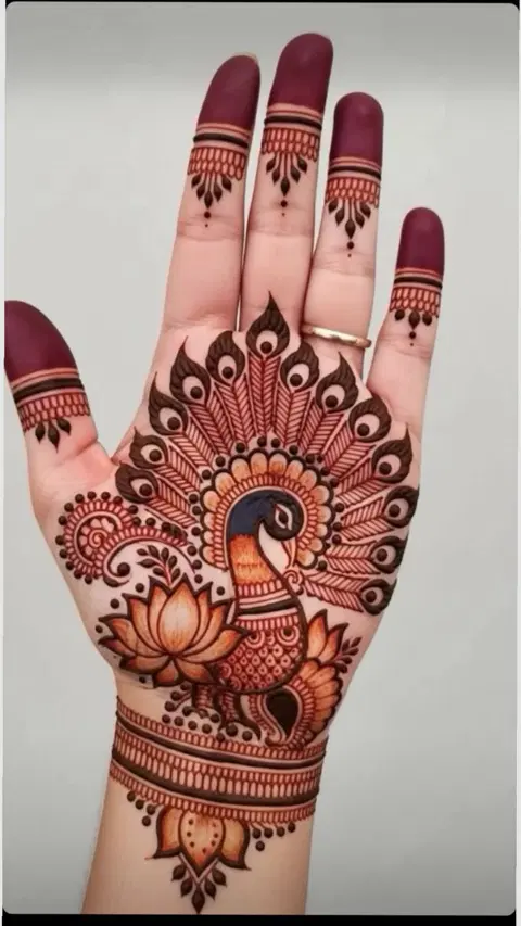 bridal simple circle front hand mehndi design