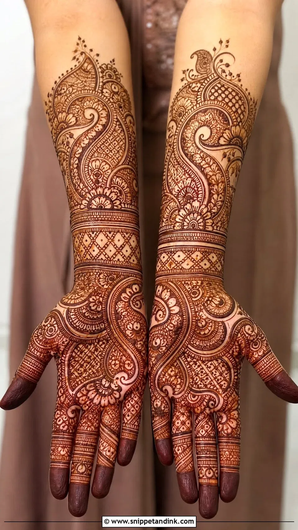 Aesthetic Bridal Arm Mehndi Design