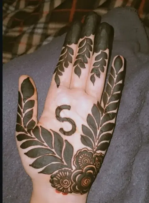 arabic stylish name front hand mehndi design
