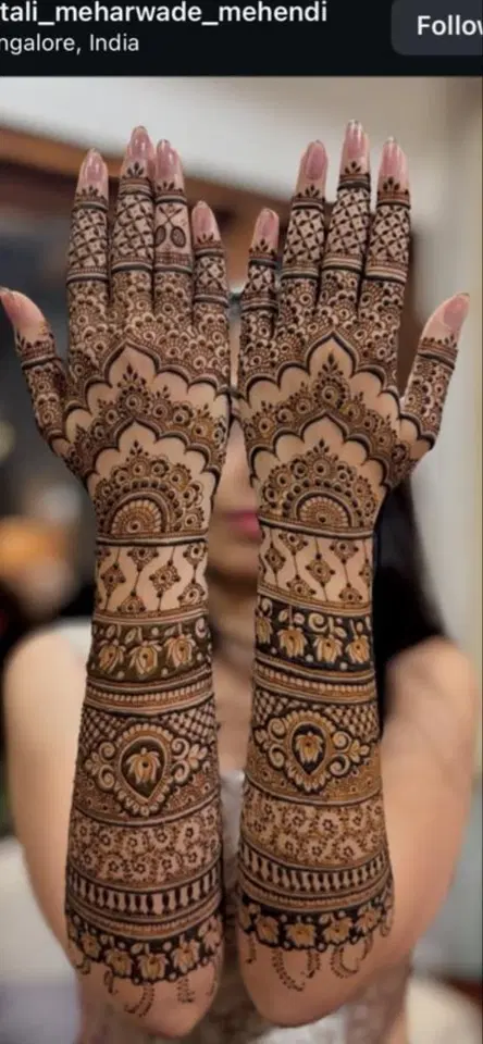 bridal indian arm mehndi design