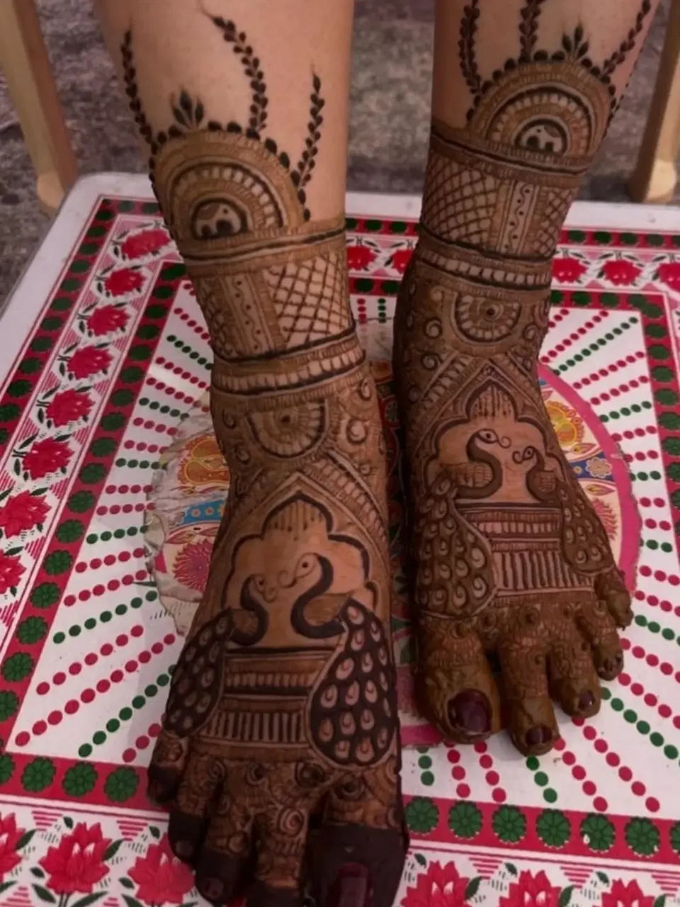 Back Hand Mehndi Design with Peacock