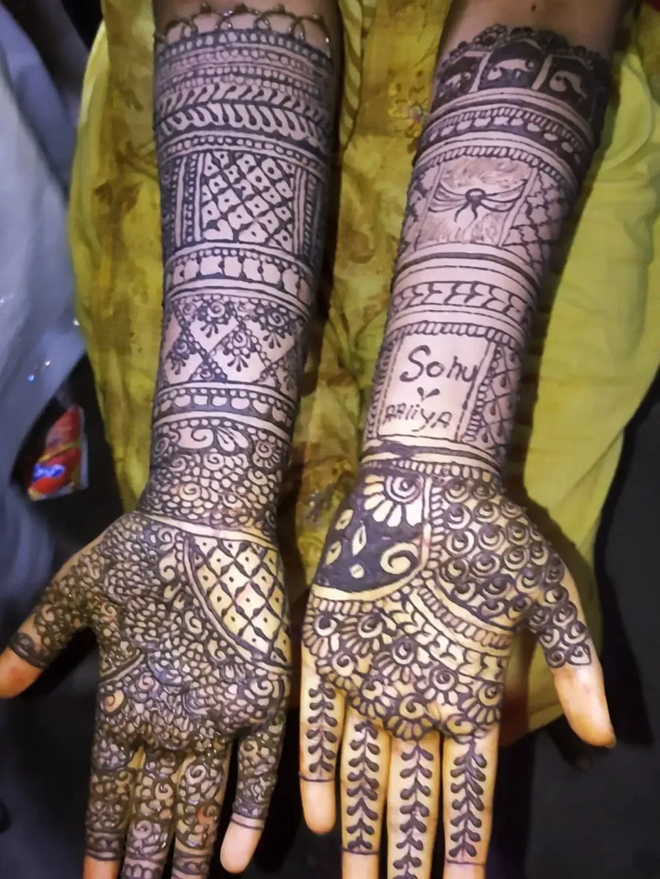 Full Hand Mehndi Design with Figures