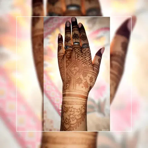 simple figure full hand mehndi design