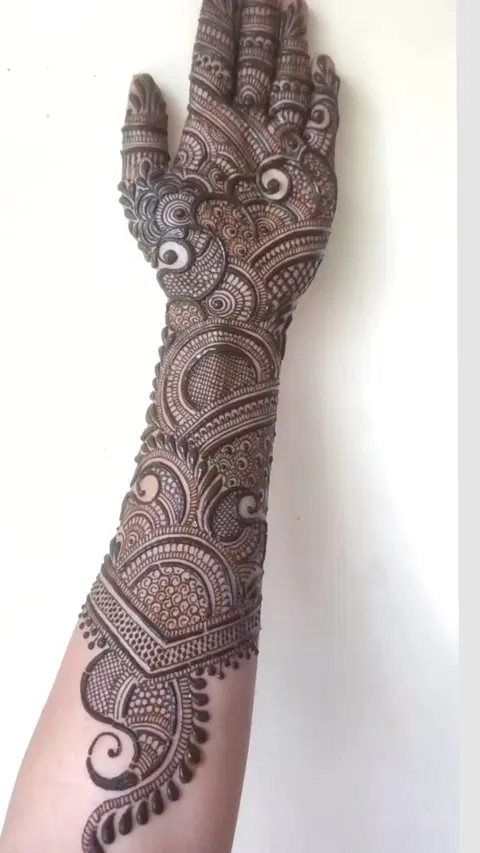 bridal royal arm mehndi design