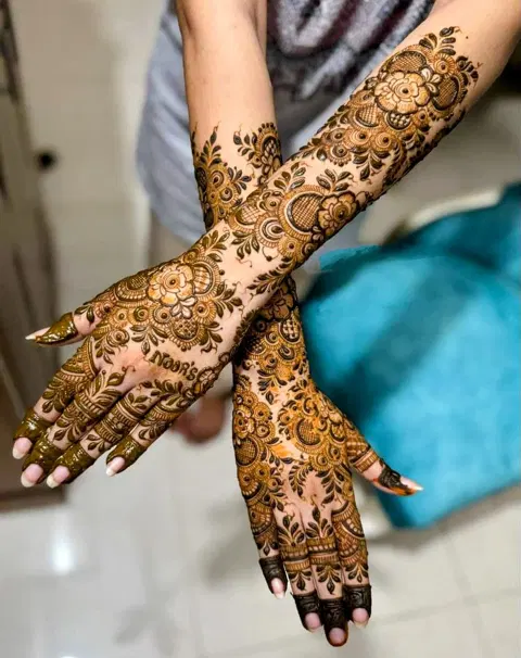 arabic bridal arm mehndi design