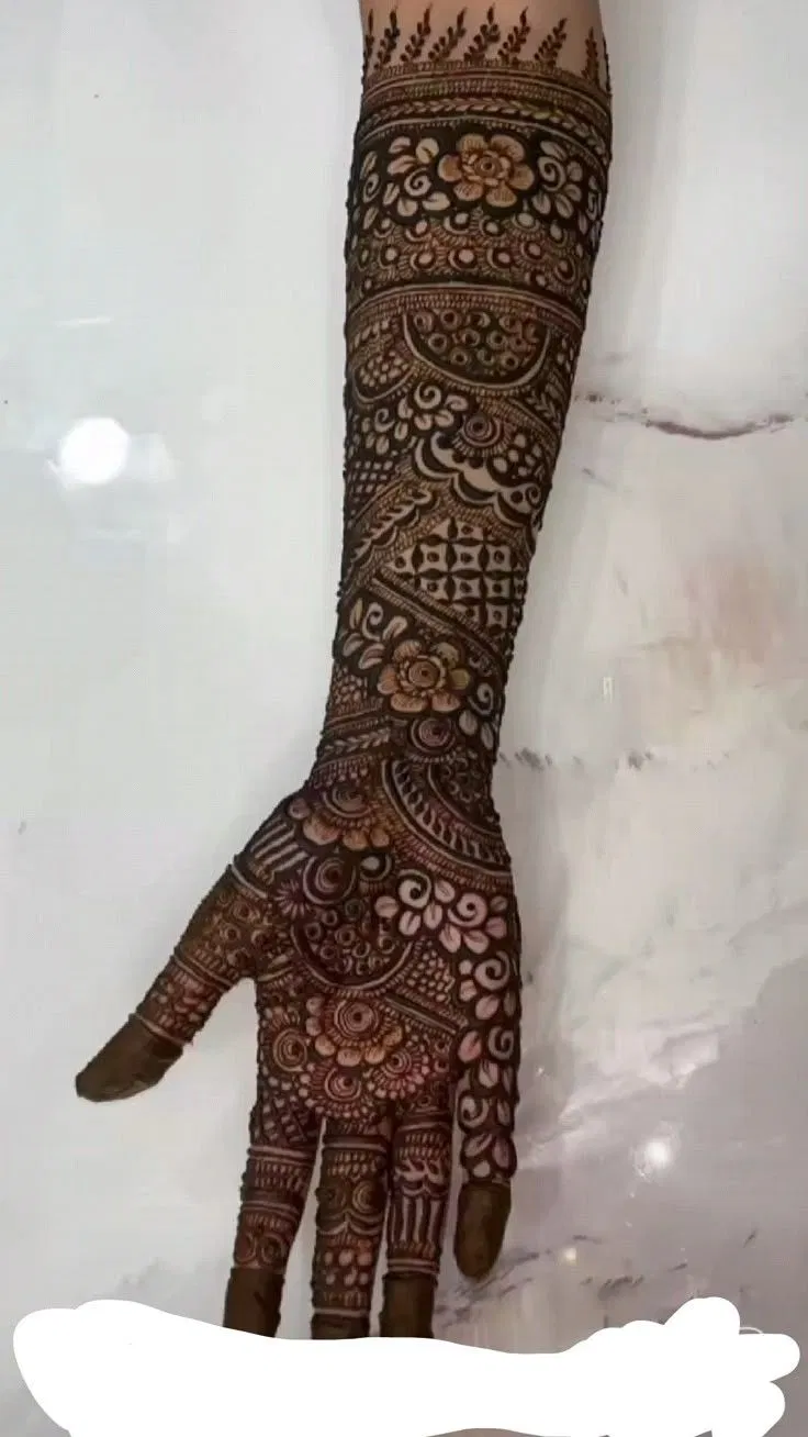 Bridal Indian Arm Mehndi Design with Figures (9)