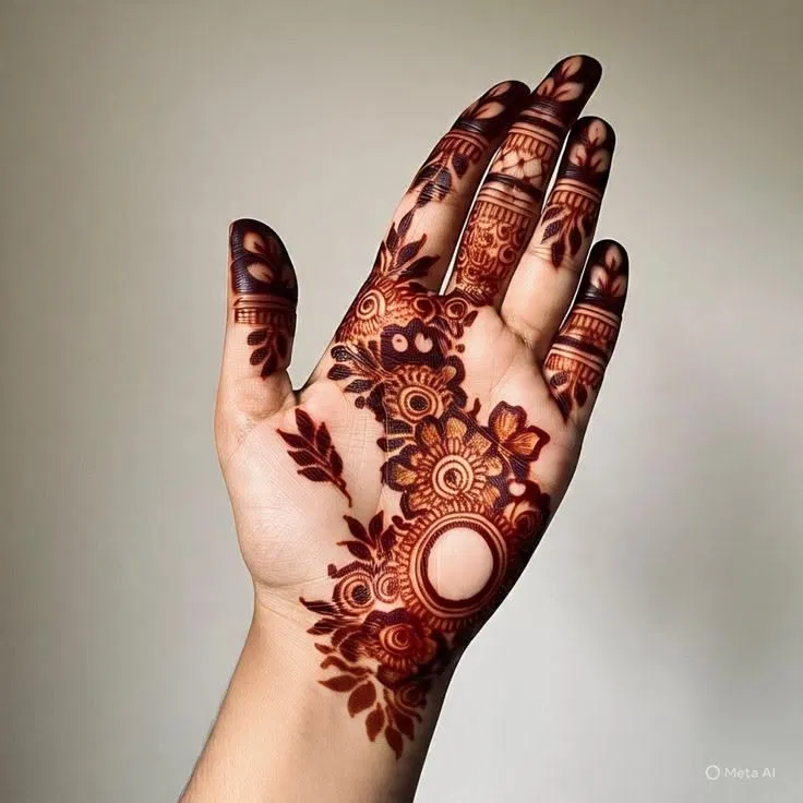 Aesthetic Arabic Front Hand Mehndi Design (17)