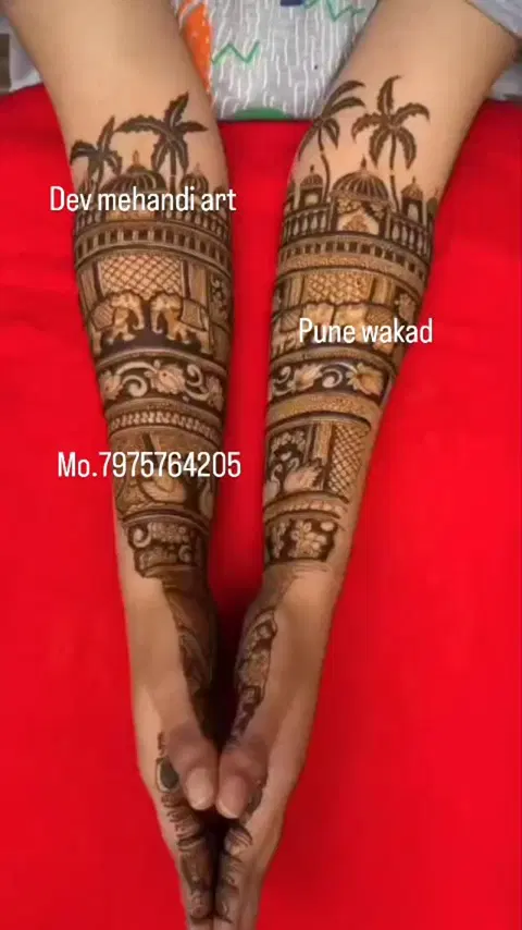 figure full hand mehndi design