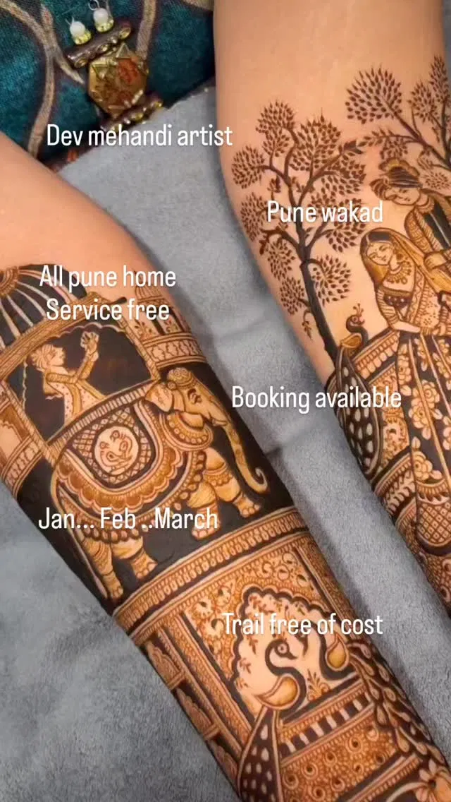 Full Hand Mehndi Design with Figures (2)