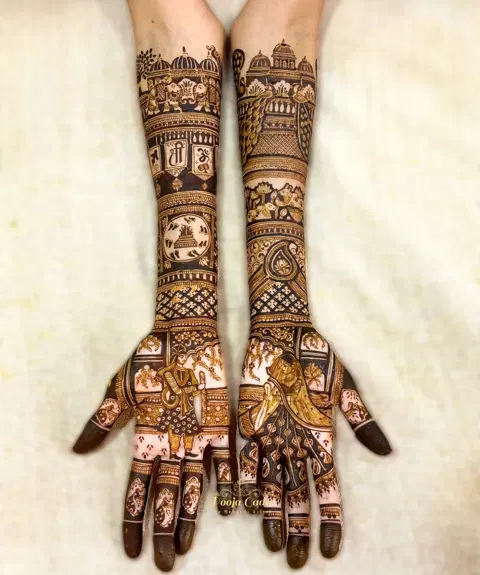 figure full hand mehndi design
