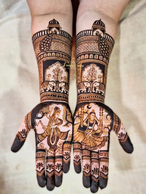 bridal figure full hand mehndi design