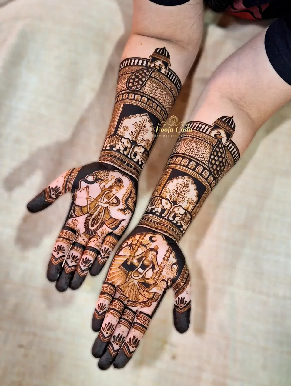 Mehndi Design with Figures and Peacock