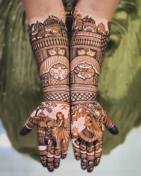 bridal figure full hand mehndi design