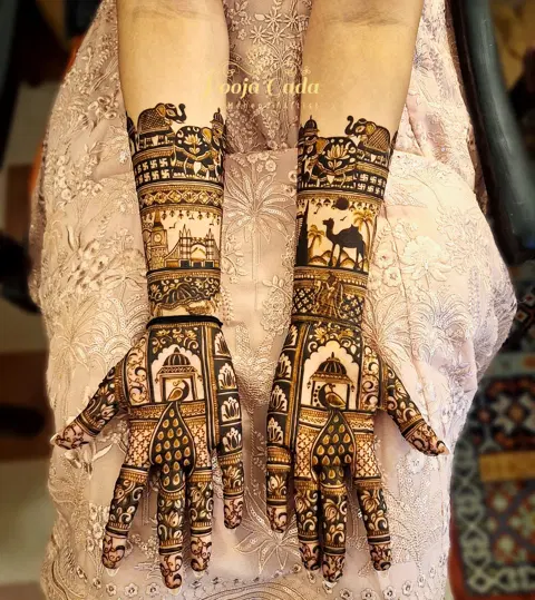 figure back hand mehndi design
