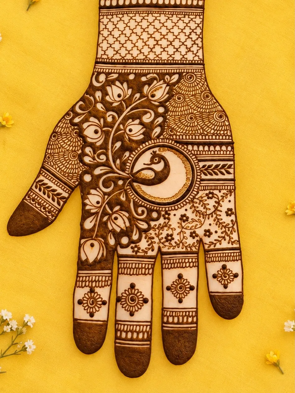 Mehndi Design with Moon