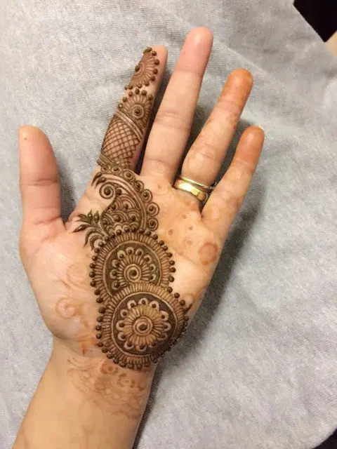 arabic simple bel front hand mehndi design