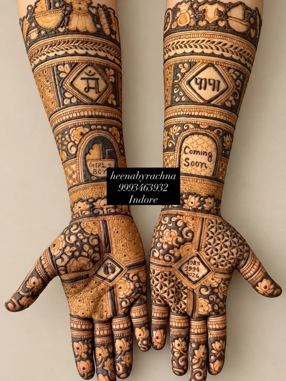 Back Hand Mehndi Design with Figures