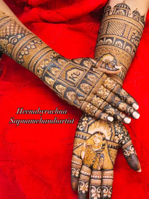 bridal indian figure front hand mehndi design