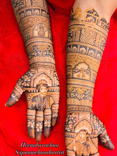 bridal indian figure full hand mehndi design