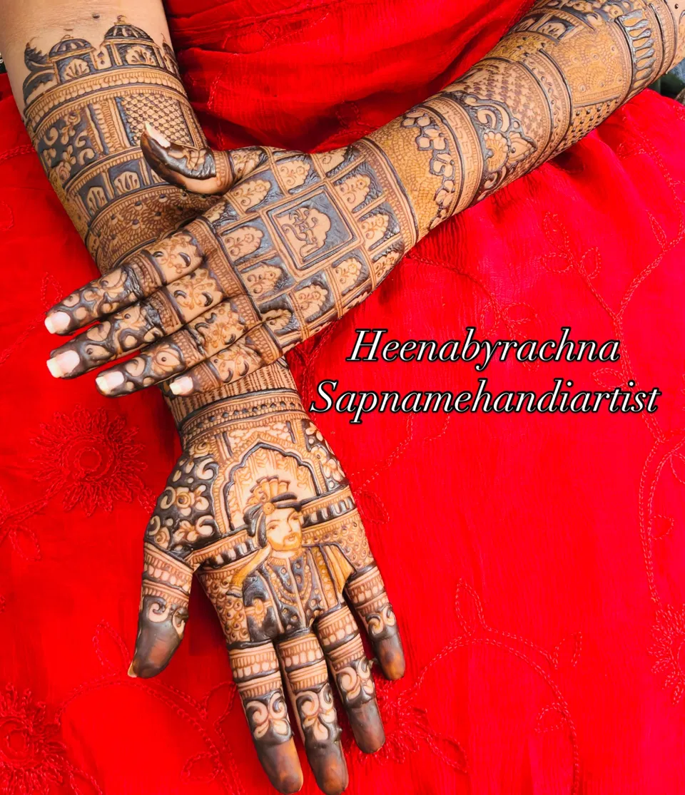 Bridal Indian Full Hand Mehndi Design with Figures (12)