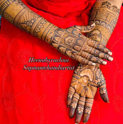 bridal indian figure front hand mehndi design