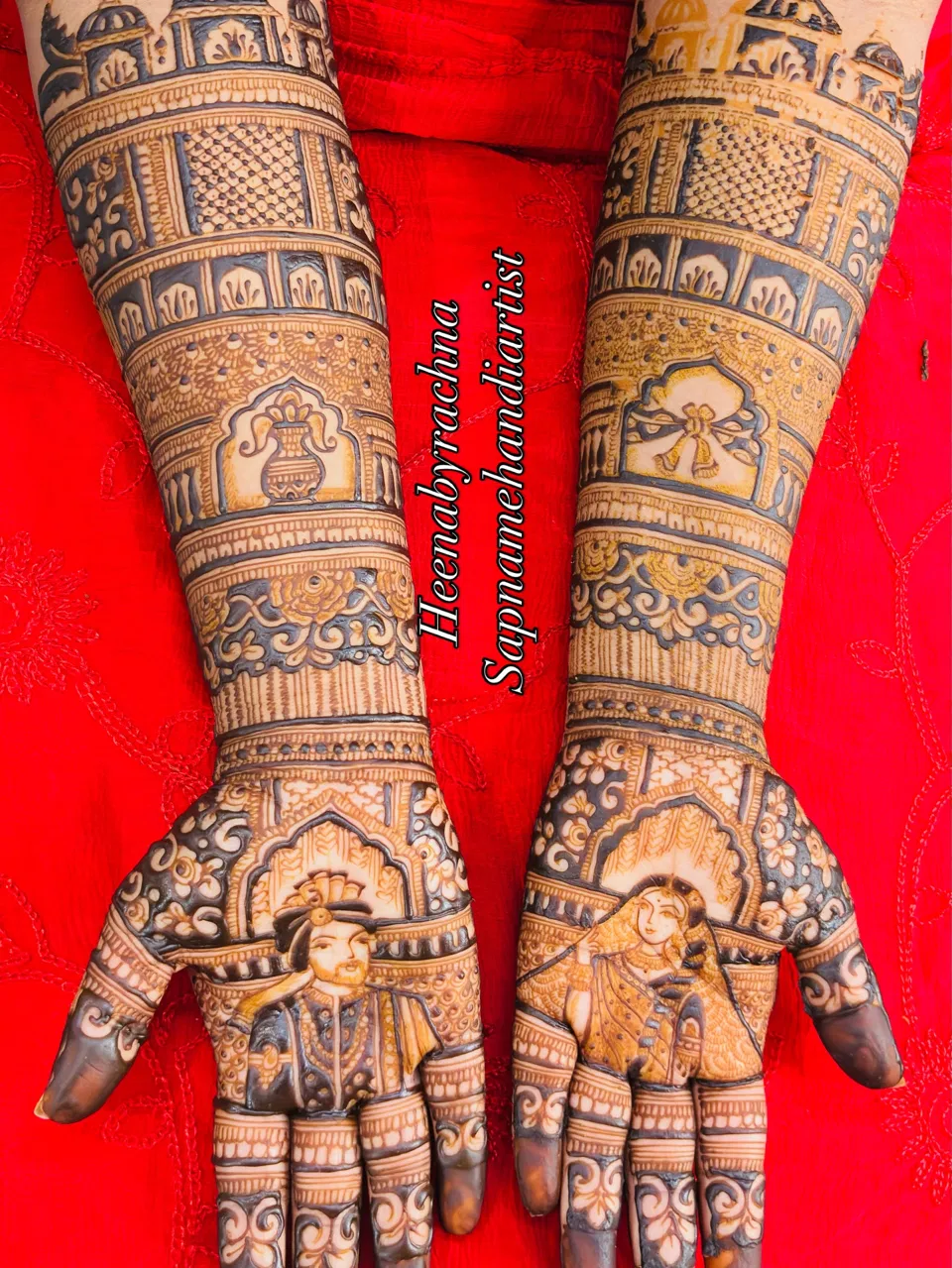 Bridal Indian Front Hand Mehndi Design with Figures (21)