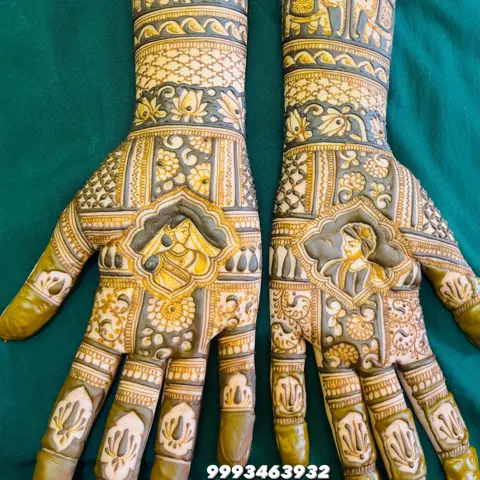 bridal figure back hand mehndi design