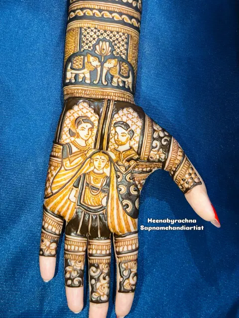 bridal full hand mehndi design