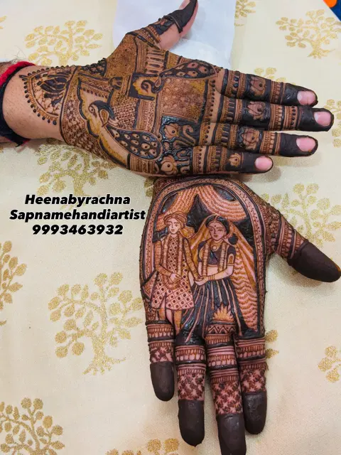 arabic bridal figure back hand mehndi design