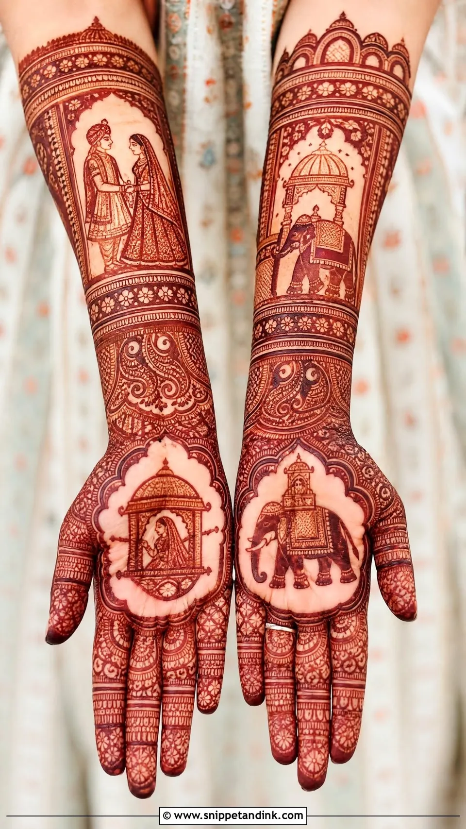 Arabic Bridal Foot Mehndi Design with Figures