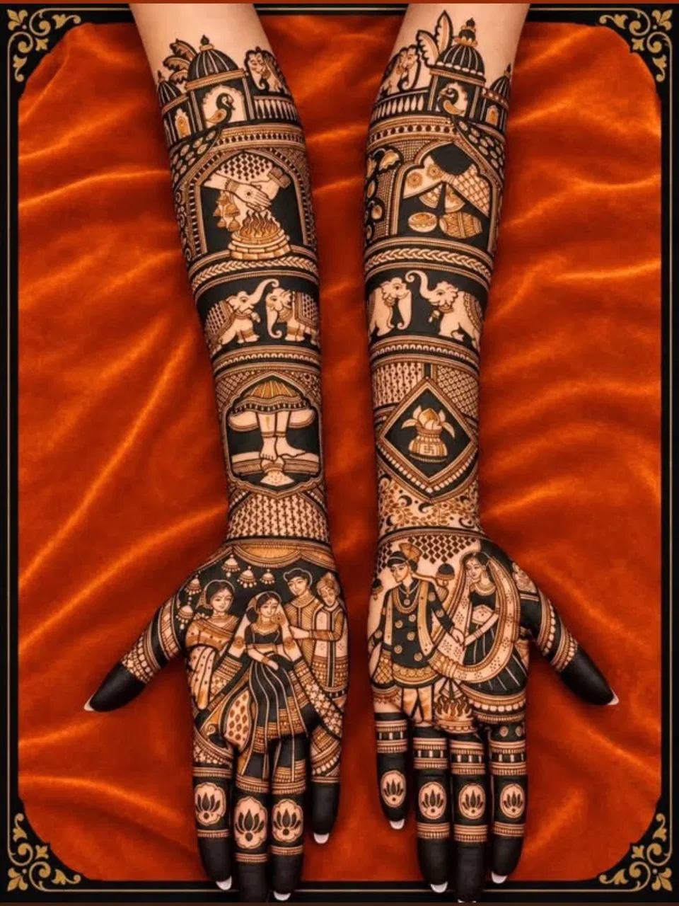 Full Hand Mehndi Design with Figures