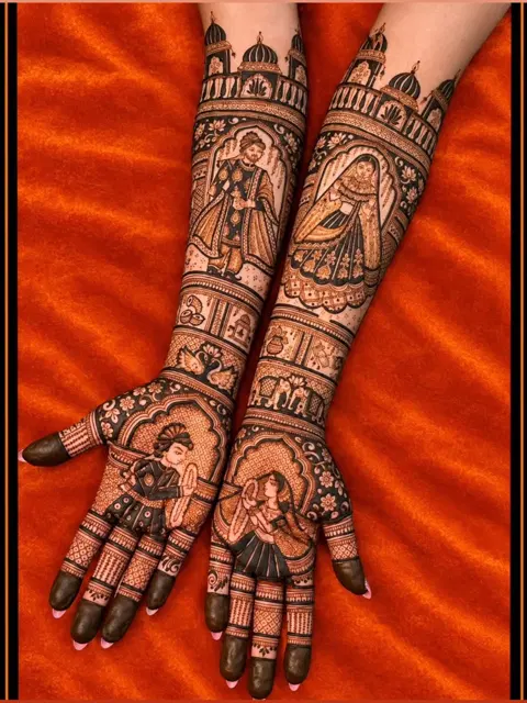 bridal figure full hand mehndi design