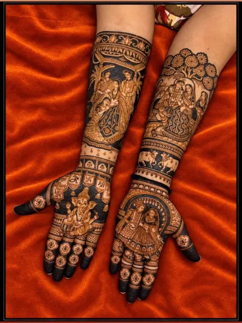 figure front hand mehndi design
